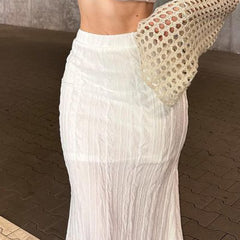 Solid Color Fishtail Slim High Waist Skirt