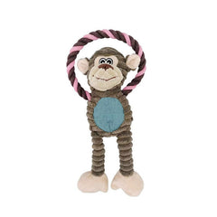 Pet Dog Rope Ring Plush Squeaky Toys