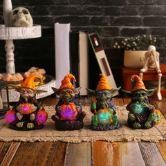 PhantomPumpkinâ„?1+1 FREE | Halloween Resin Statue with Pumpkin Lamp