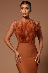 Olivia Feather Bandage Dress