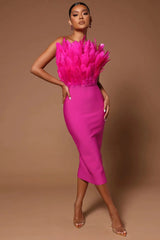 Olivia Feather Bandage Dress