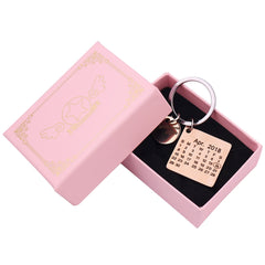 Personalized Hand-engraved Calendar Keychain
