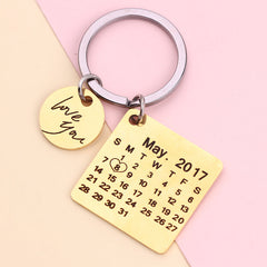 Personalized Hand-engraved Calendar Keychain