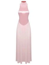 Pink Satin Chiffon Dress
