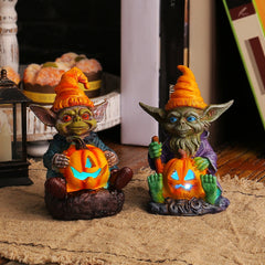 PhantomPumpkinâ„?1+1 FREE | Halloween Resin Statue with Pumpkin Lamp