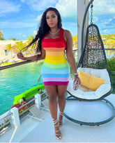Rainbow Bandage Mini Dress
