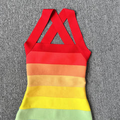 Rainbow Bandage Mini Dress