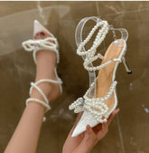 Rhinestone Butterfly-Knot High Heels