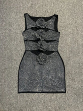 Rhinestone Cutout Bodycon Mini Dresses