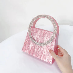 Rhinestone Marble Clutch Bag