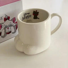 Cute Cat Paw Mug Coffee Mug Cartoon 3D Cat Claw Ceramic Drinkware with Lid Milk Breakfast
