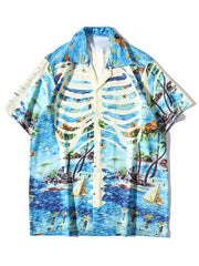 Men's Hawaii Style Tropical Leaf Palm Tree Short Sleeve Shirt: Essential Summer Beach Vacation Casual Tops