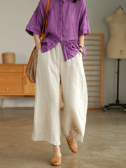 Linen Soft Cotton Wide Leg Pant