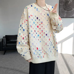 Spring and Autumn Preppy Style O-Neck Men Sweatshirt with Print Design