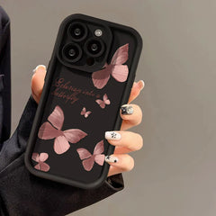 Liquid Silicone Case Butterfly Shockproof Cover