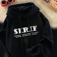 Classic Casual Men Pullover Letter Print Vintage Hoodies Harajuku Sreetwear