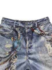 Leather 3D Print Pants