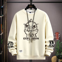 Japan Cartoon Monsters Sweatshirt Men Harajuku Trend for Autumn