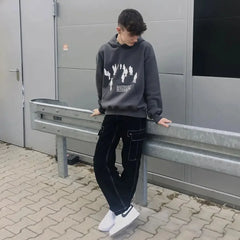 Y2K 2023 American New Print Hoodie Casual Couple Streetwear Women's