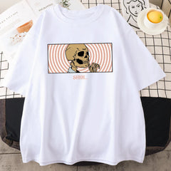 Keep Quiet Skeletons Mans Tee Clothing Personality Street Oversize