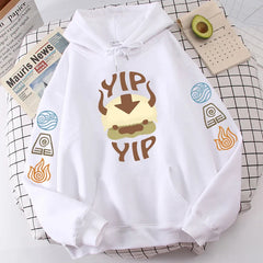 Avatar The Last Airbender Hoodie Appa YIP Letter Print Long Sleeve Autumn