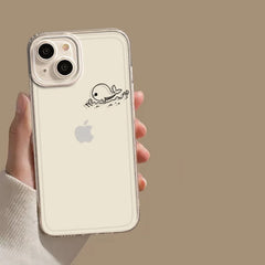 Clear Dolphin Whale Paired Couple Phone Case For iPhone