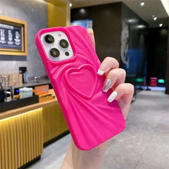 Retro Folds 3D Love Heart Cover for iPhone