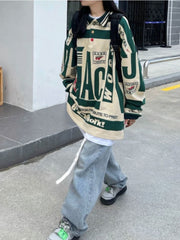 Hoodies Women Vintage Oversized Sweatshirts Loose Casual Pullover Tops