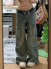 Women's Y2K Cargo Jeans American Retro Vintage Aesthetic