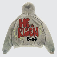 Y2K Retro Hooded Sweatshirt Harajuku Pattern Printed Long sleeved Pullover New Retro