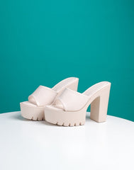 Too Cute To Care Platform Mule Heel Sandals