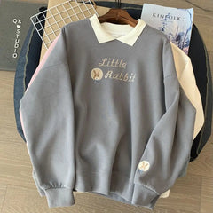 Korean Cute Letter Sweater Women Harajuku Autumn Pullover