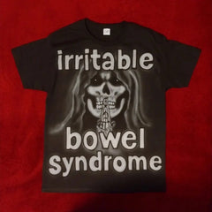 Men T-shirt Printed with a Skull and Letter Print Irritable Bowel Syndrome