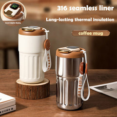 Liner Stainless Coffee Mug Smart Temperature Display Thermos Portable Leakproof