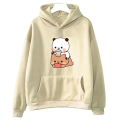 Bubu and Dudu Hoodies Women Sweatshirts Funny Kawaii Bubble Tea