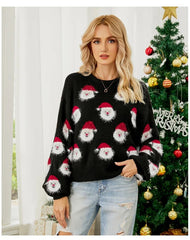 Christmas Pullover Sweaters for Women Cute Santa Oversized