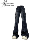 Black Gothic Y2K Cargo Jeans