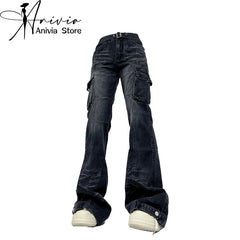 Black Gothic Y2K Cargo Jeans