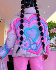 Pink Bobby Heart Bubble Coat
