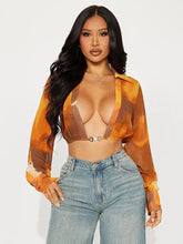 Night After Work Long Sleeve Crop Top