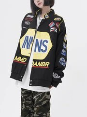 Y2k Racing Jacket Unisex Embroidery Women Spring Autumn Hip Hop High Street Bomber Coat Top