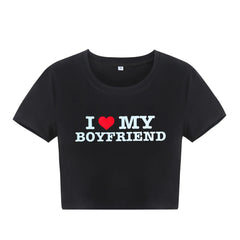 I LOVE MY BOYFRIEND Crop Tee