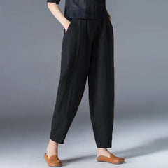 Cotton Wide Leg Pants Female Loose Oversized Solid Color