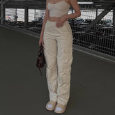 Cargo Pants Vintage Y2k Women Fashion Streetwear Pockets Wide