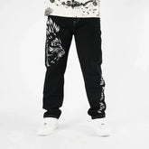 Y2k High Street Harajuku Style Men Straight Jeans Black Trousers Hip Hop