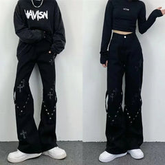 Micro-La American Star Jeans: Y2K Trend, High Waist, Wide Leg