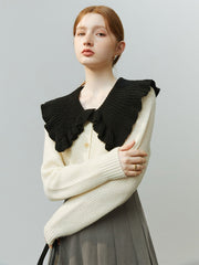Sweater Female Stitching Knitted Cardigan Coat Women Autumn Winter