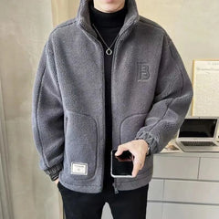 Men Lamb Wool Coats Mens Thicken Warm Jackets Hip Hop Streetwear