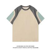 Summer Oversized Patchwork Tee Unisex American Short-Sleeve Top