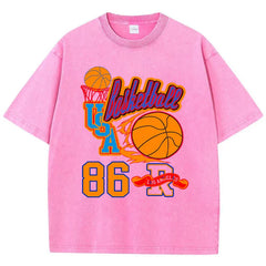 LA Basketball 86 Graphic Hip Hop T-Shirt